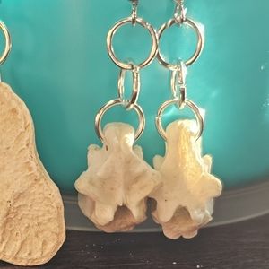 Ethically Sourced Raccoon Vertebrae Earrings & Pendant Bundle